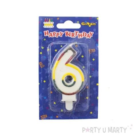 swieczka cyferka z brokatem 6