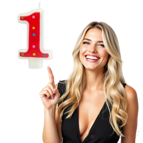 swieczka cyfra 1 w gwiazdki partypal czerwona 8 cm