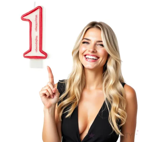 swieczka cyfra 1 wszystkiego najlepszego partypal czerwona 8 cm