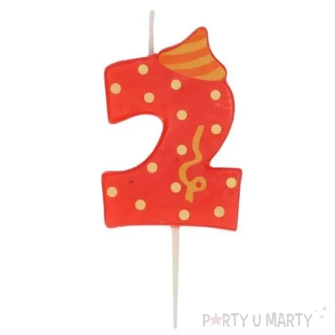 swieczka cyfra 2 broadway ravi czerwona