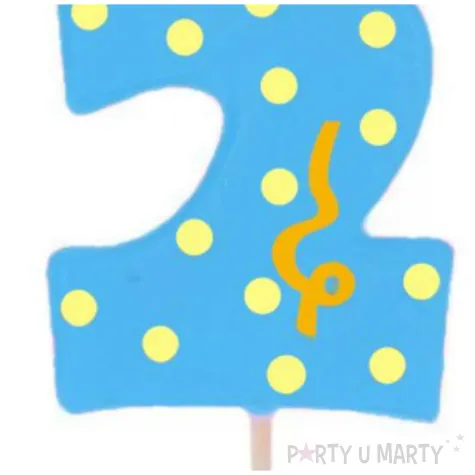 swieczka cyfra 2 broadway ravi niebieska