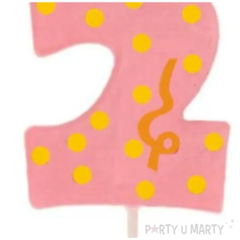 swieczka cyfra 2 broadway ravi rozowa