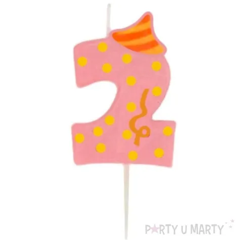 swieczka cyfra 2 broadway ravi rozowa