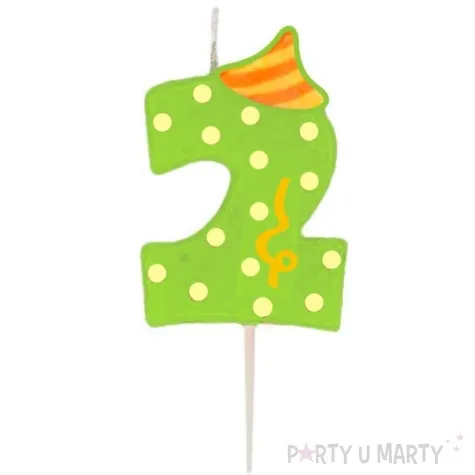 swieczka cyfra 2 broadway ravi zielona