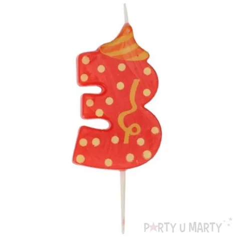 swieczka cyfra 3 broadway ravi czerwona