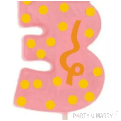 swieczka cyfra 3 broadway ravi rozowa