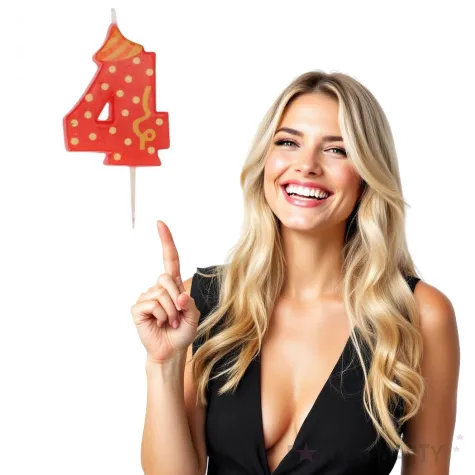 swieczka cyfra 4 broadway ravi czerwona