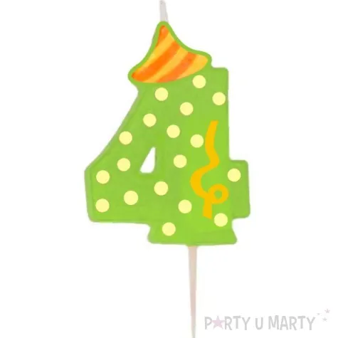 swieczka cyfra 4 broadway ravi zielona