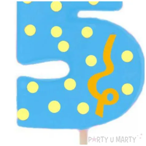 swieczka cyfra 5 broadway ravi niebieska