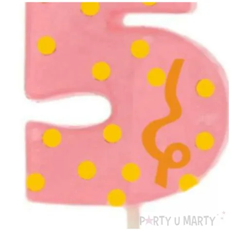 swieczka cyfra 5 broadway ravi rozowa