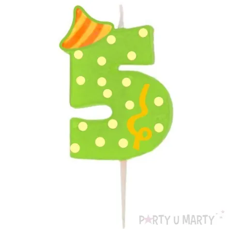 swieczka cyfra 5 broadway ravi zielona