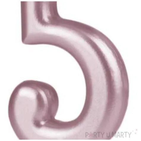 swieczka cyfra 5 partypal rozowe zloto 10 cm