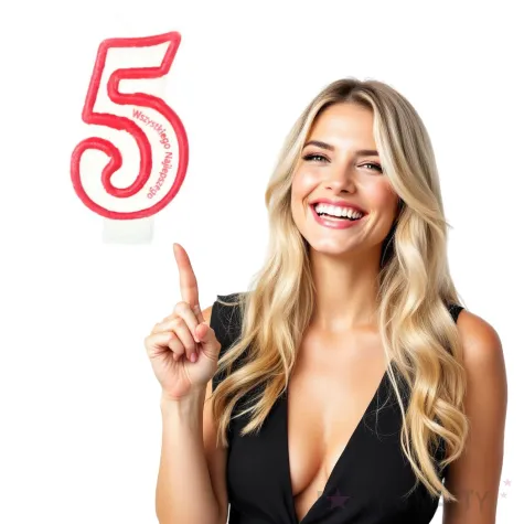 swieczka cyfra 5 wszystkiego najlepszego partypal czerwona 8 cm