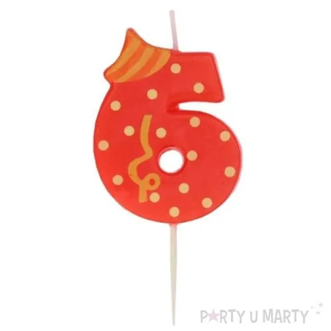 swieczka cyfra 6 broadway ravi czerwona