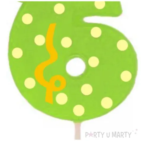 swieczka cyfra 6 broadway ravi zielona