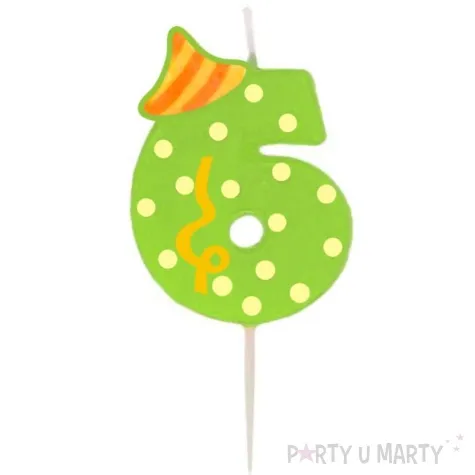 swieczka cyfra 6 broadway ravi zielona