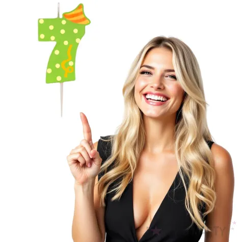 swieczka cyfra 7 broadway ravi zielona