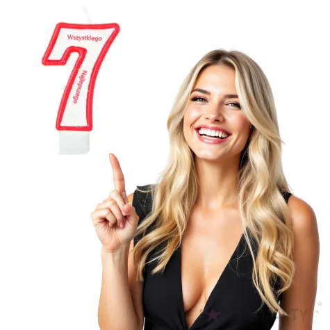 swieczka cyfra 7 wszystkiego najlepszego partypal czerwona 8 cm