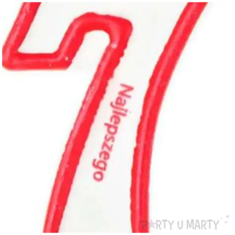 swieczka cyfra 7 wszystkiego najlepszego partypal czerwona 8 cm