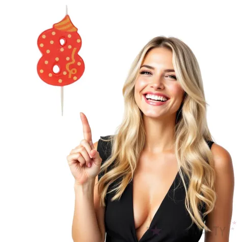 swieczka cyfra 8 broadway ravi czerwona