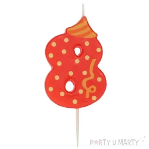 swieczka cyfra 8 broadway ravi czerwona