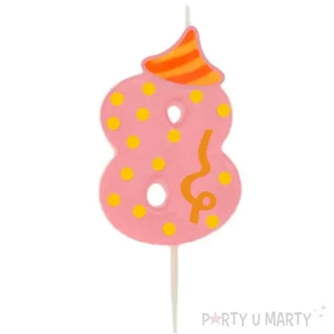 swieczka cyfra 8 broadway ravi rozowa