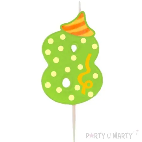 swieczka cyfra 8 broadway ravi zielona