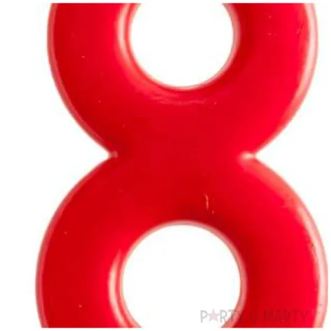 swieczka cyfra 8 giant dekora czerwona 15 cm