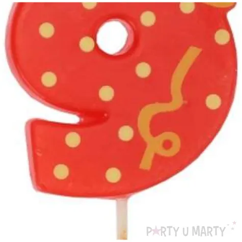 swieczka cyfra 9 broadway ravi czerwona