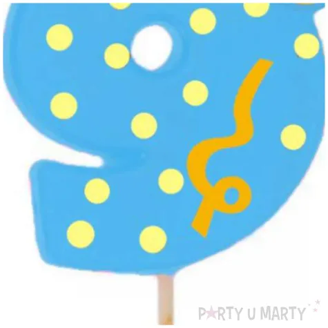 swieczka cyfra 9 broadway ravi niebieska