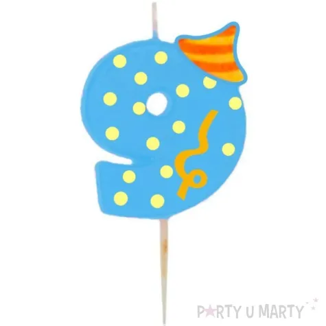 swieczka cyfra 9 broadway ravi niebieska