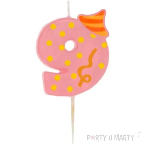 swieczka cyfra 9 broadway ravi rozowa