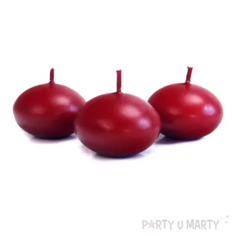 swieczka dysk plywajacy bordowa partydeco 40 mm 50 szt