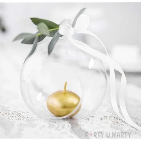 swieczka dysk plywajacy metalik zlota partydeco 40 mm 50 szt