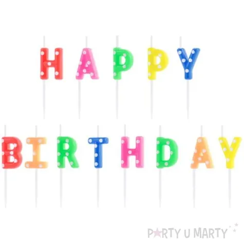 swieczka happy birthday kropki mix partydeco 2 5 cm 13 szt