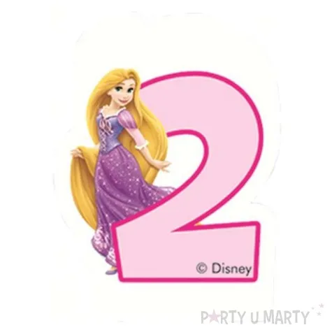 swieczka ksiezniczka disneya cyferka 2 roszpunka rozowa procos