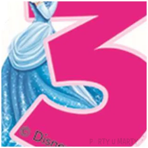 swieczka ksiezniczka disneya cyferka 3 kopciuszek rozowa procos