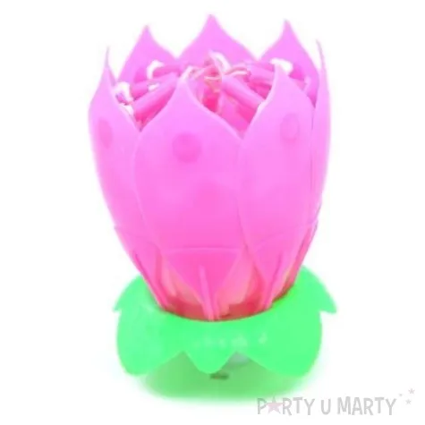 swieczka kwiatek grajacy happy birthday rozowa