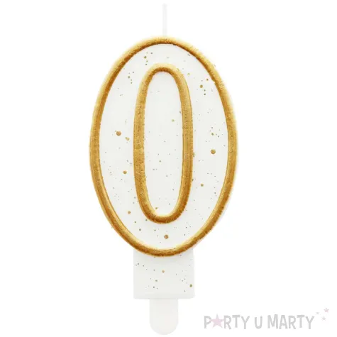 swieczka na tort 0 godan zlota z brokatem 9 cm