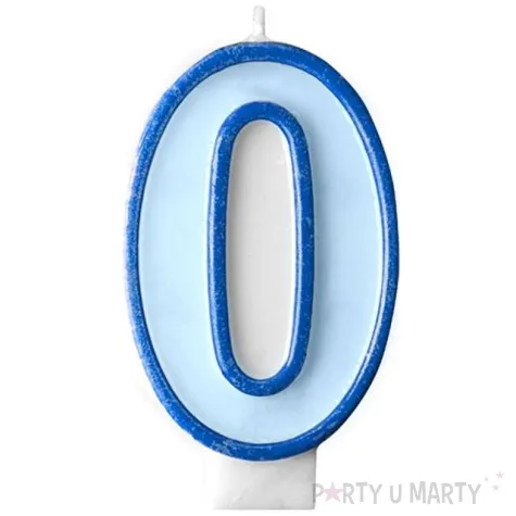 swieczka na tort 0 partydeco blekitna
