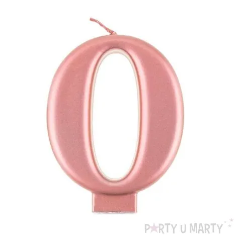 swieczka na tort 0 rozowo zlota godan