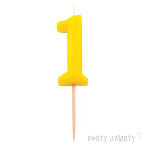 swieczka na tort 1 folat zolta