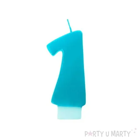 swieczka na tort 1 monte blekit 6 5 cm partydeco blekitna