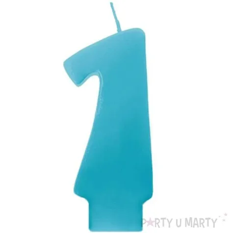 swieczka na tort 1 monte blekit 6 5 cm partydeco blekitna