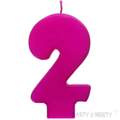 swieczka na tort 2 monte roz 6 5 cm partydeco rozowa