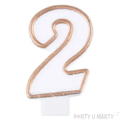 swieczka na tort 2 zloty kontur arpex