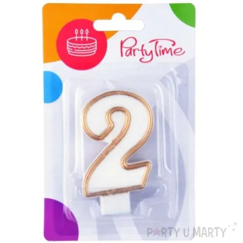 swieczka na tort 2 zloty kontur arpex