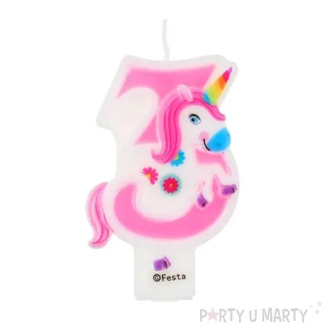 swieczka na tort 3 jednorozec godan