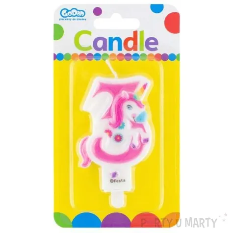 swieczka na tort 3 jednorozec godan
