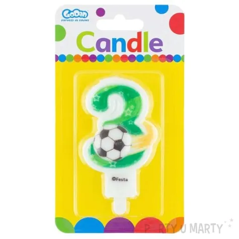 swieczka na tort 3 pilka godan
